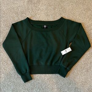 PacSun Dark Green Cropped Sweatshirt